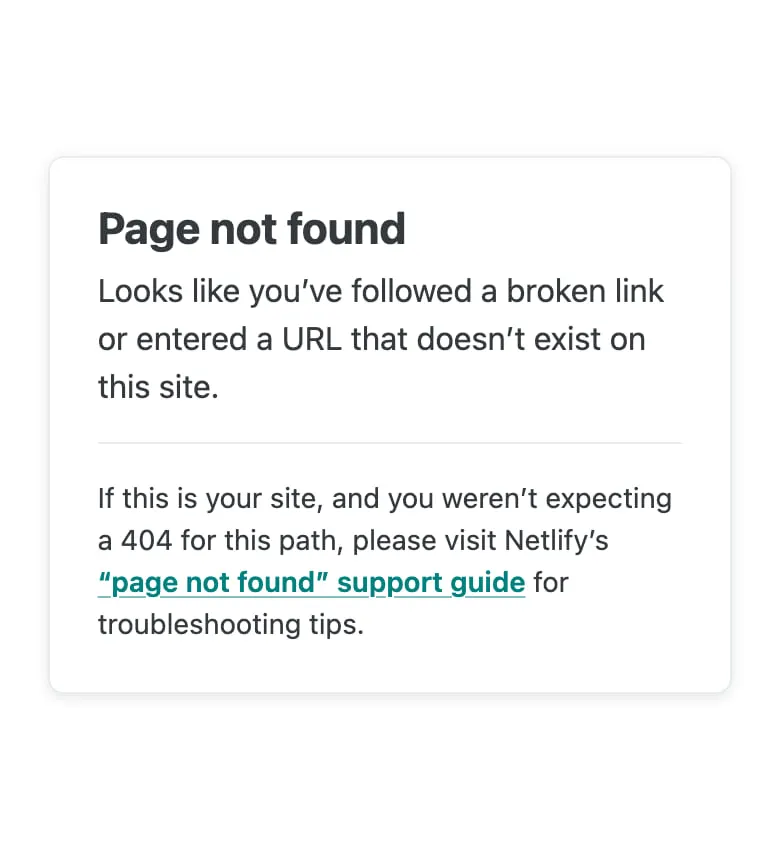 Een witte pagina met de melding Page not found: zo zag elke pagina van FORM by Elias eruit na de deploy van 12 juni om 17:36