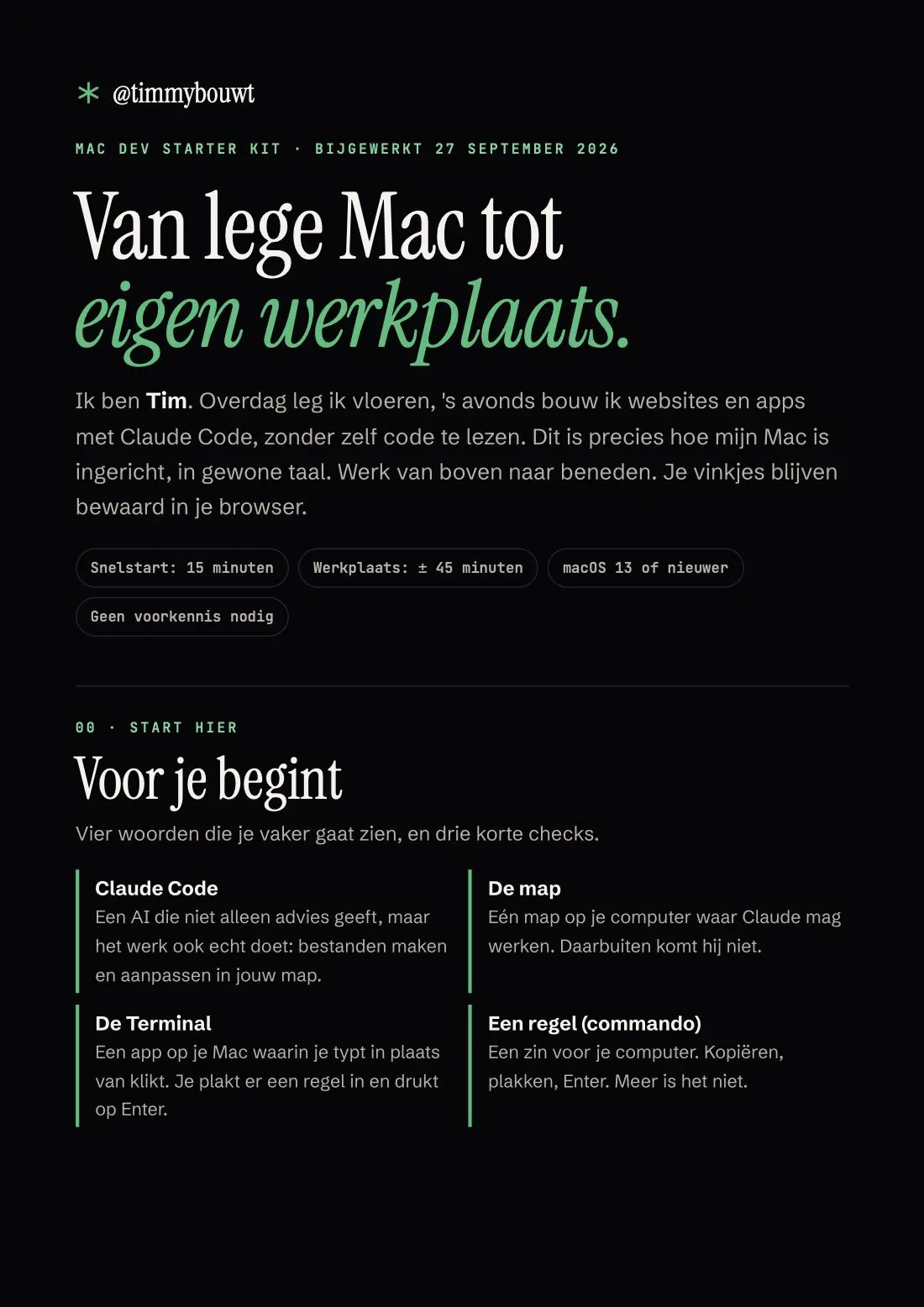 Pagina 1 van de Mac Dev Starter Kit: Van lege Mac tot eigen werkplaats