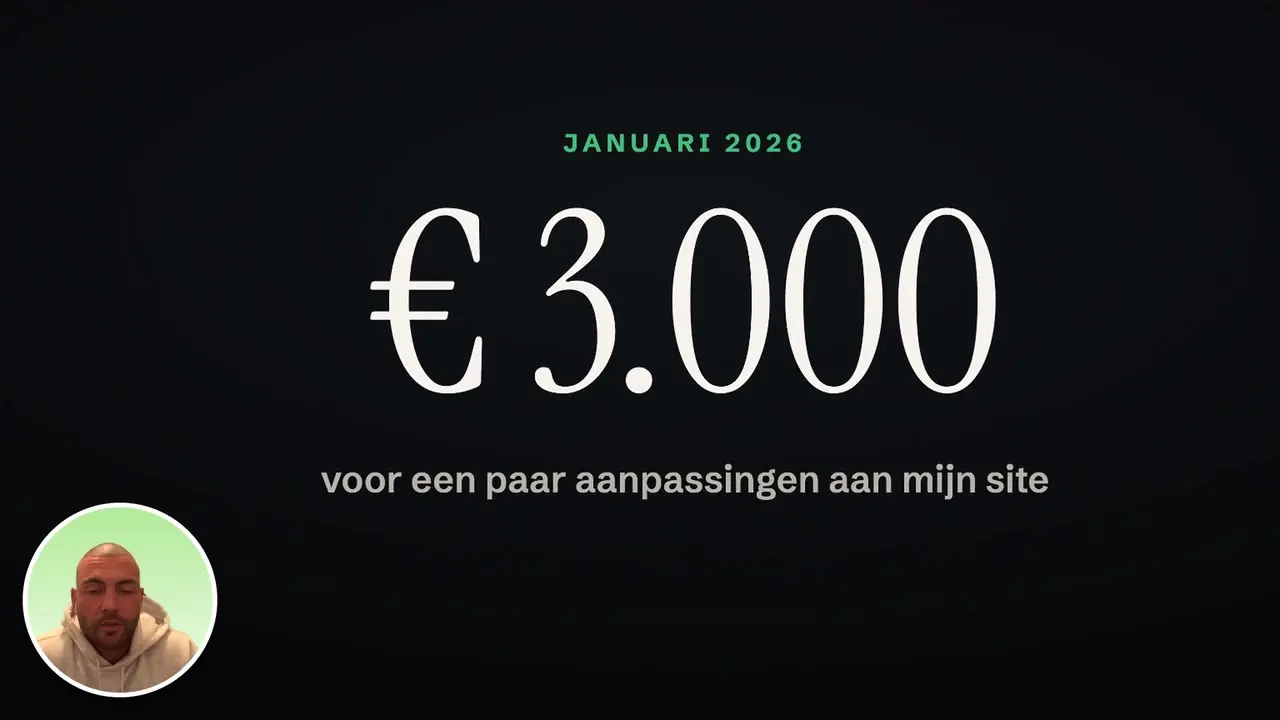 Het begin van mijn verhaal: € 3.000 voor een paar aanpassingen aan mijn site.